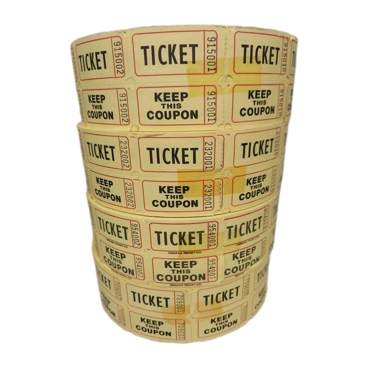 4 – Double Roll of Tickets/Coupons – For School, Carnival or Raffle