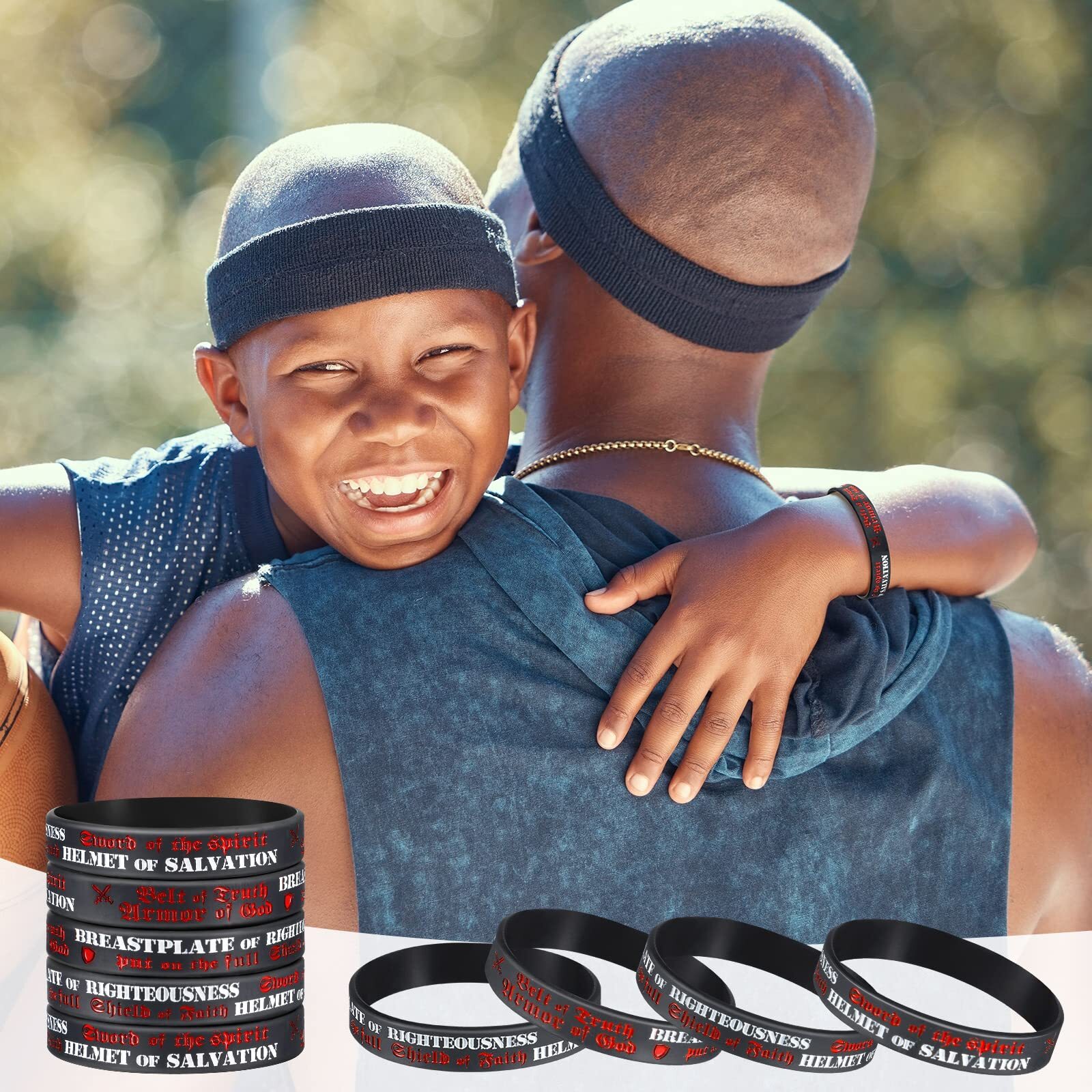 160 Pack Armor of God Silicone Bracelets Ephesians 6:10-18 Bible Verse Wristband
