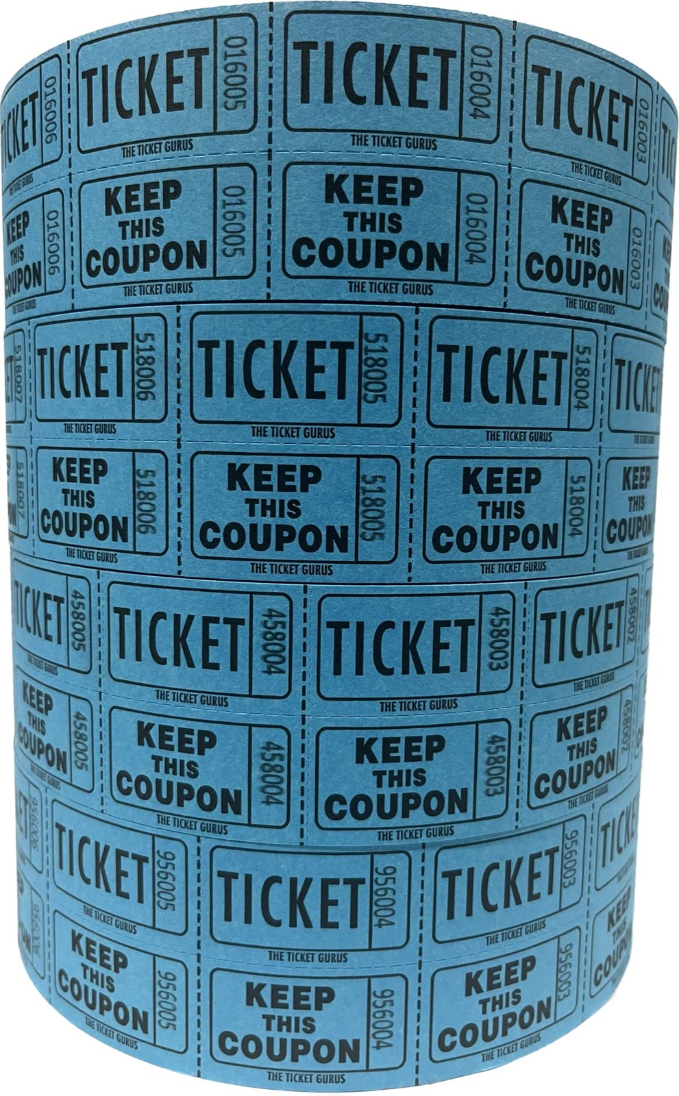 8000 PCS Blue 50/50 Double Raffle Tickets 4 Rolls Event Fundraiser Games