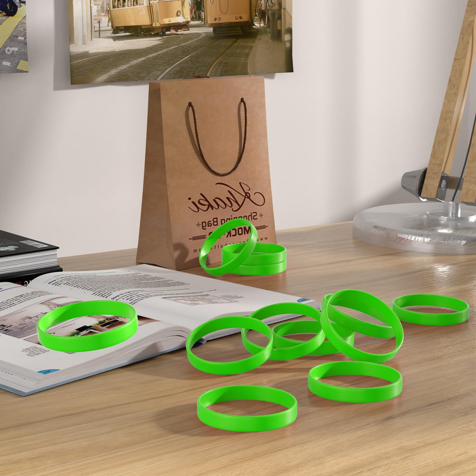 12 Pcs Rubber Silicone Bracelets Multicolored Wristbands for Men Women Teen