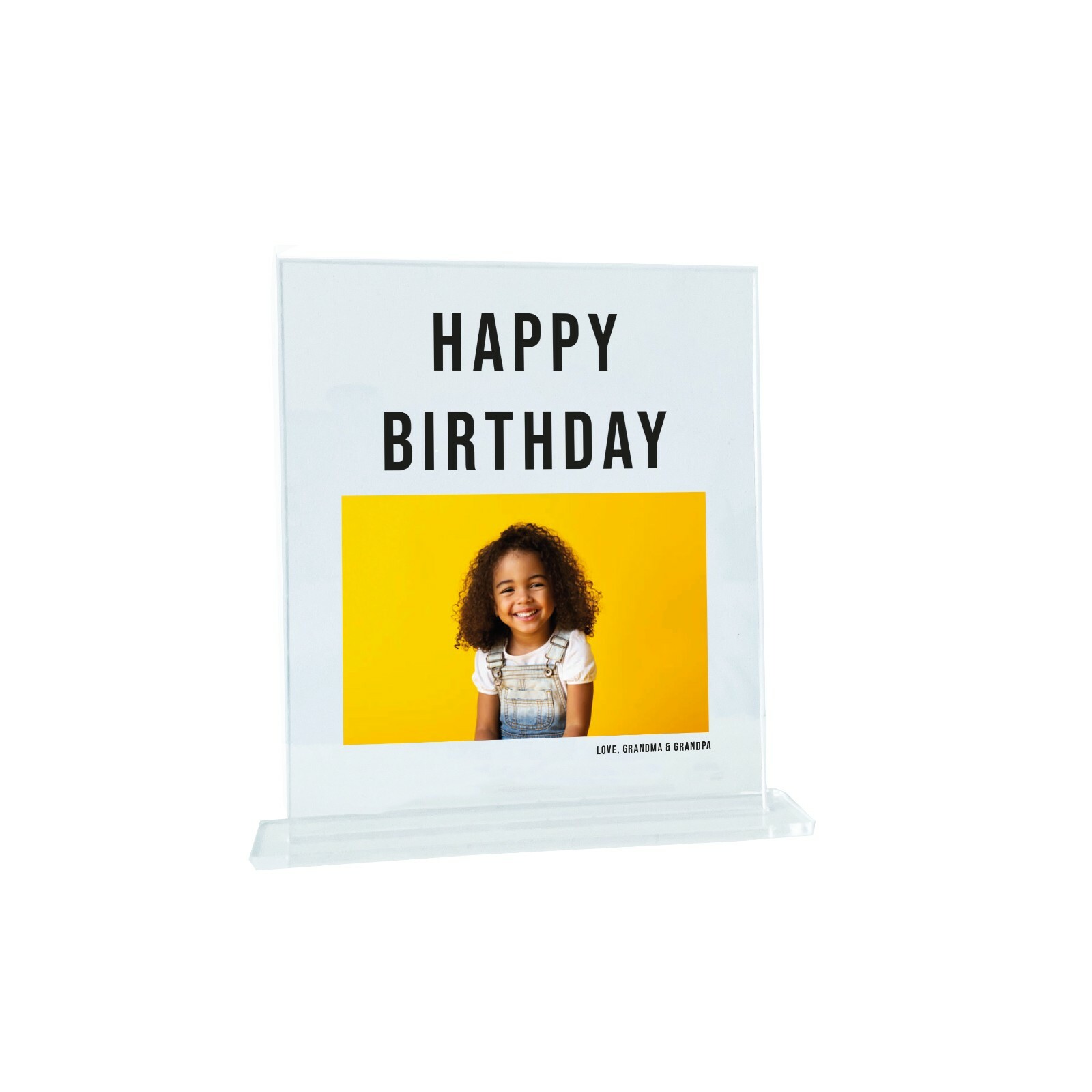 Custom Printed Personalised Happy Birthday Photo Acrylic stand, Gift for Him Her