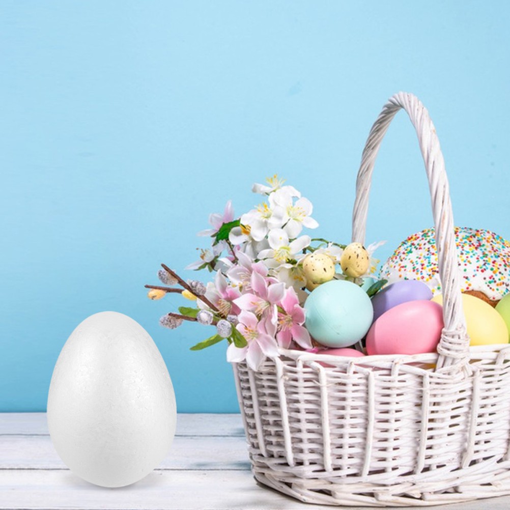 3Pcs Reusable Polystyrene Foam Eggs for Easter DIY Crafts Kids Painting Fun