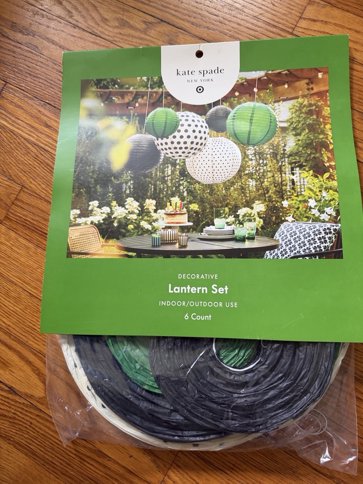 Kate Spade x Target Polka Dot Novelty Paper Lantern Set 6pc, Black/Cream/Green