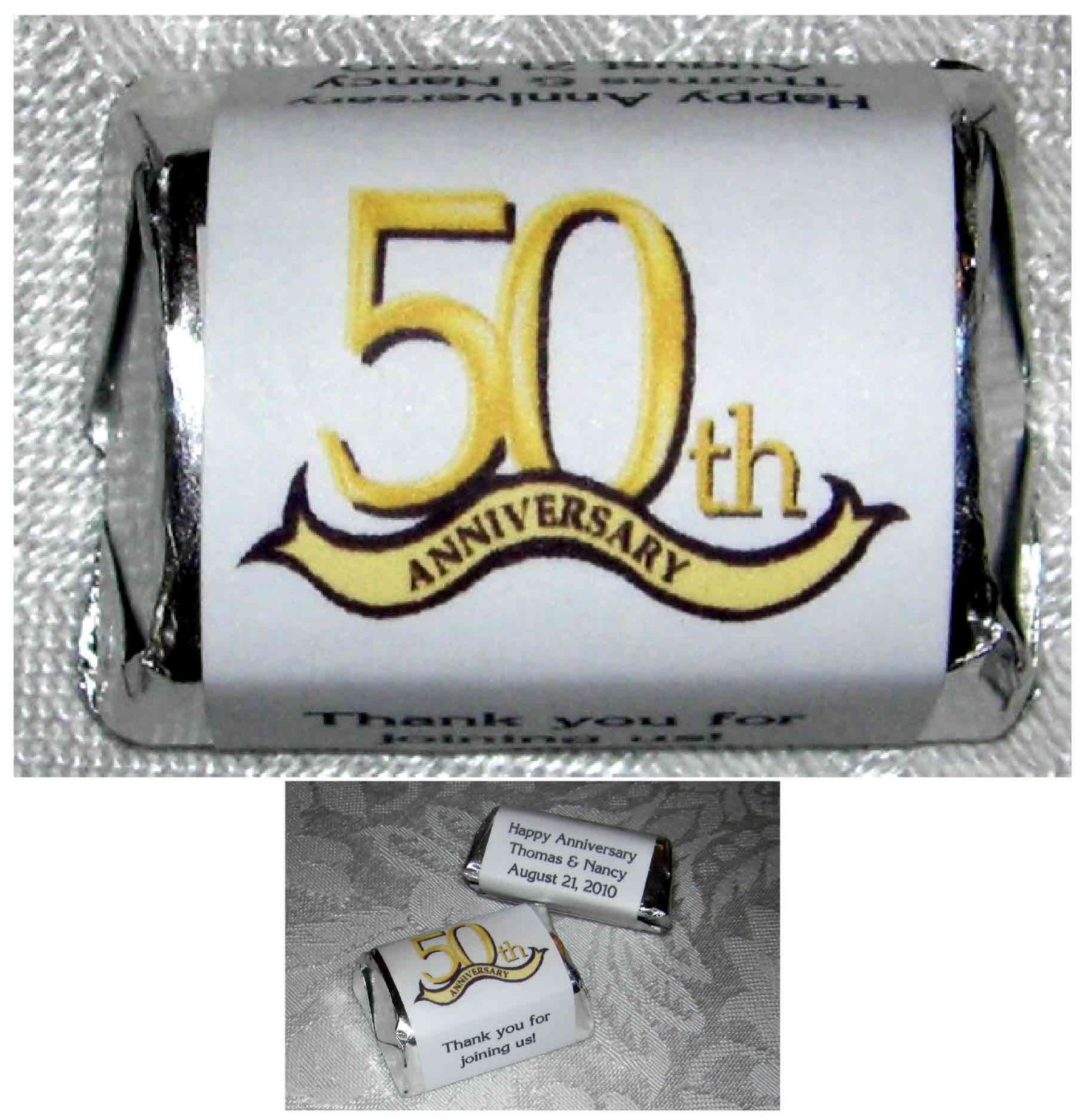 60 – 50th ANNIVERSARY PARTY FAVORS CANDY WRAPPER LABELS