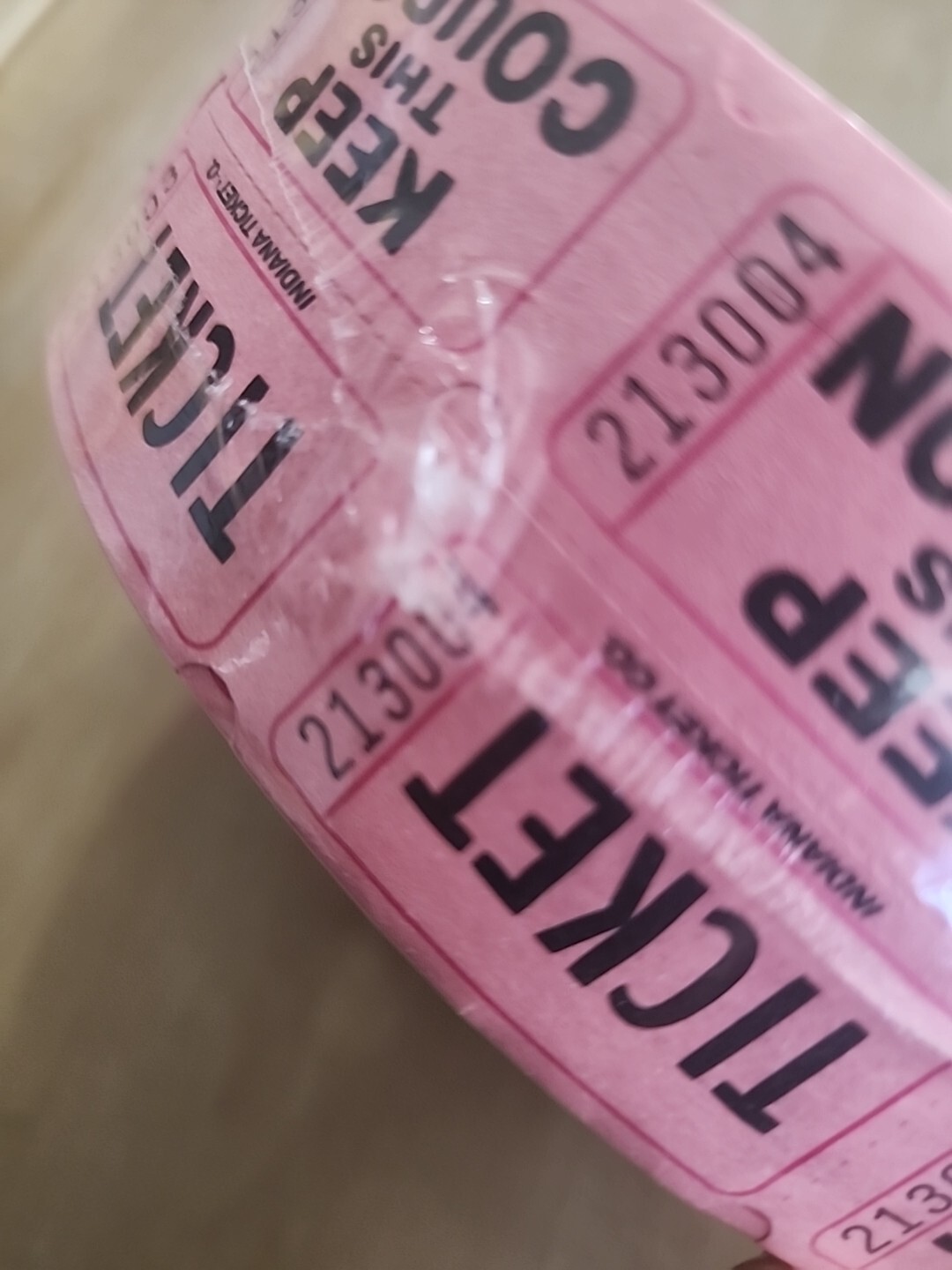 Roll of 2000 Pink Double Stub Raffle Tickets Split the Pot 50/50 New Sealed
