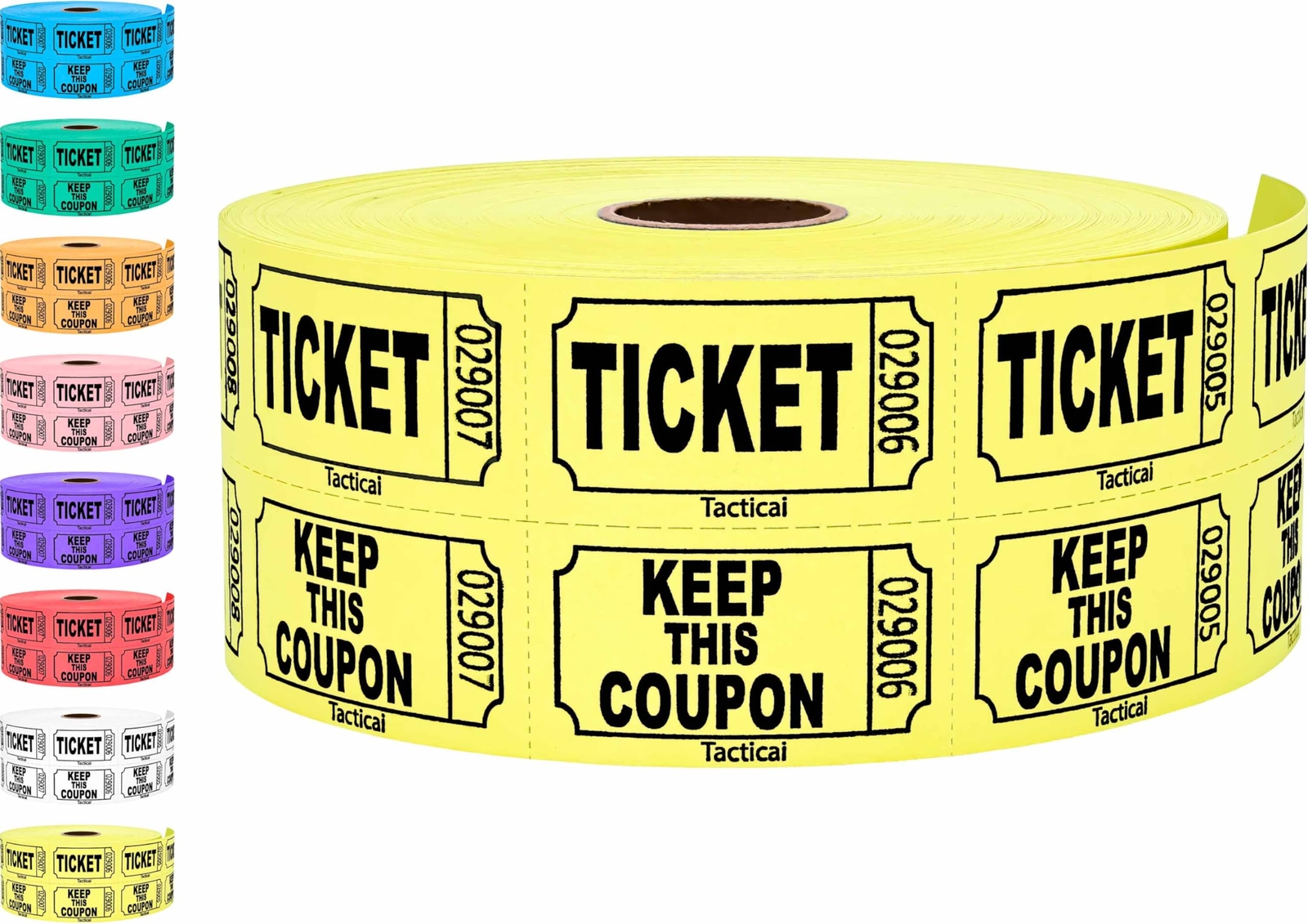 1000 Raffle Tickets Double Roll or Events, Entry, Class Reward, Fundraiser