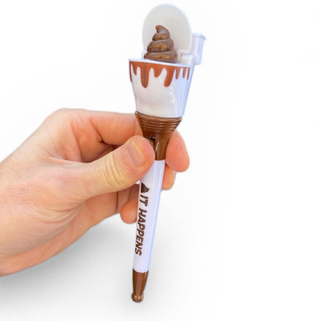 12 POOP HAPPENS PENS Toilet Seat Pop Up Crap Emoji Office Gift Prank Poo GaG Toy