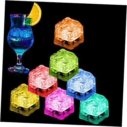 Light Up Ice Cubes, 96 PCS Multi Color Led Ice Cubes for Drinks with 96 PACK