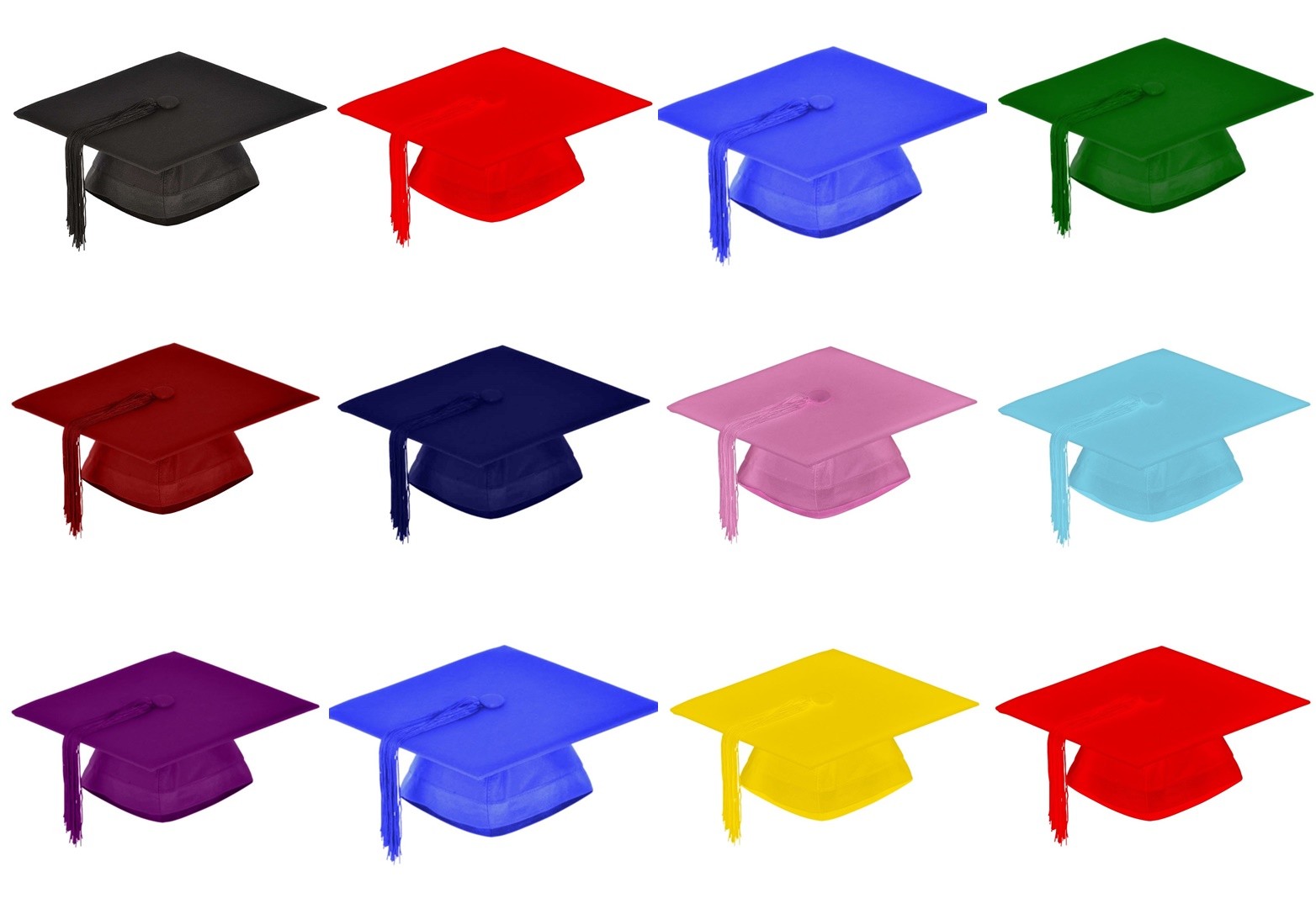 Graduation Mortarboard – Master’s Fitted Cap Colour Hat Academic Gown Accessory