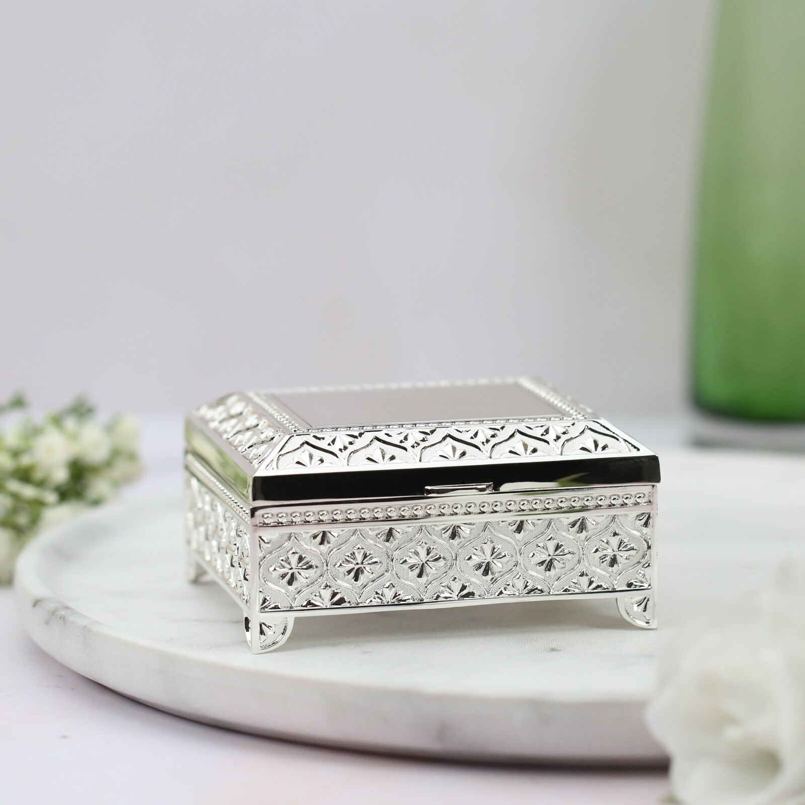 Girl’s 70th Birthday Gift Engraved Seventieth Silver Plated Trinket Box 70 Gifts