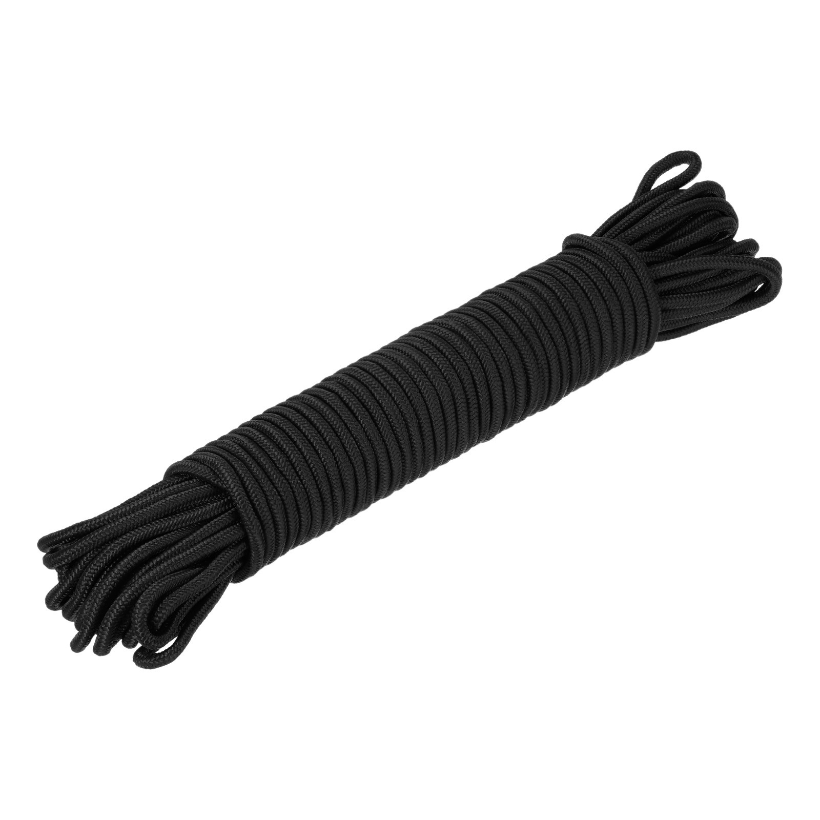 45M/147.7ft 7mm Black Polypropylene Braided Rope for Outdoor