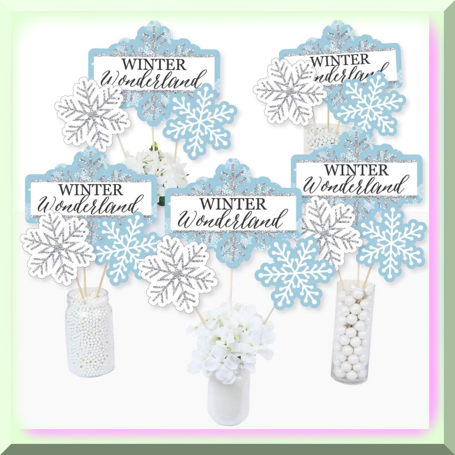 15-Piece Winter Snowflake Table Decor Set