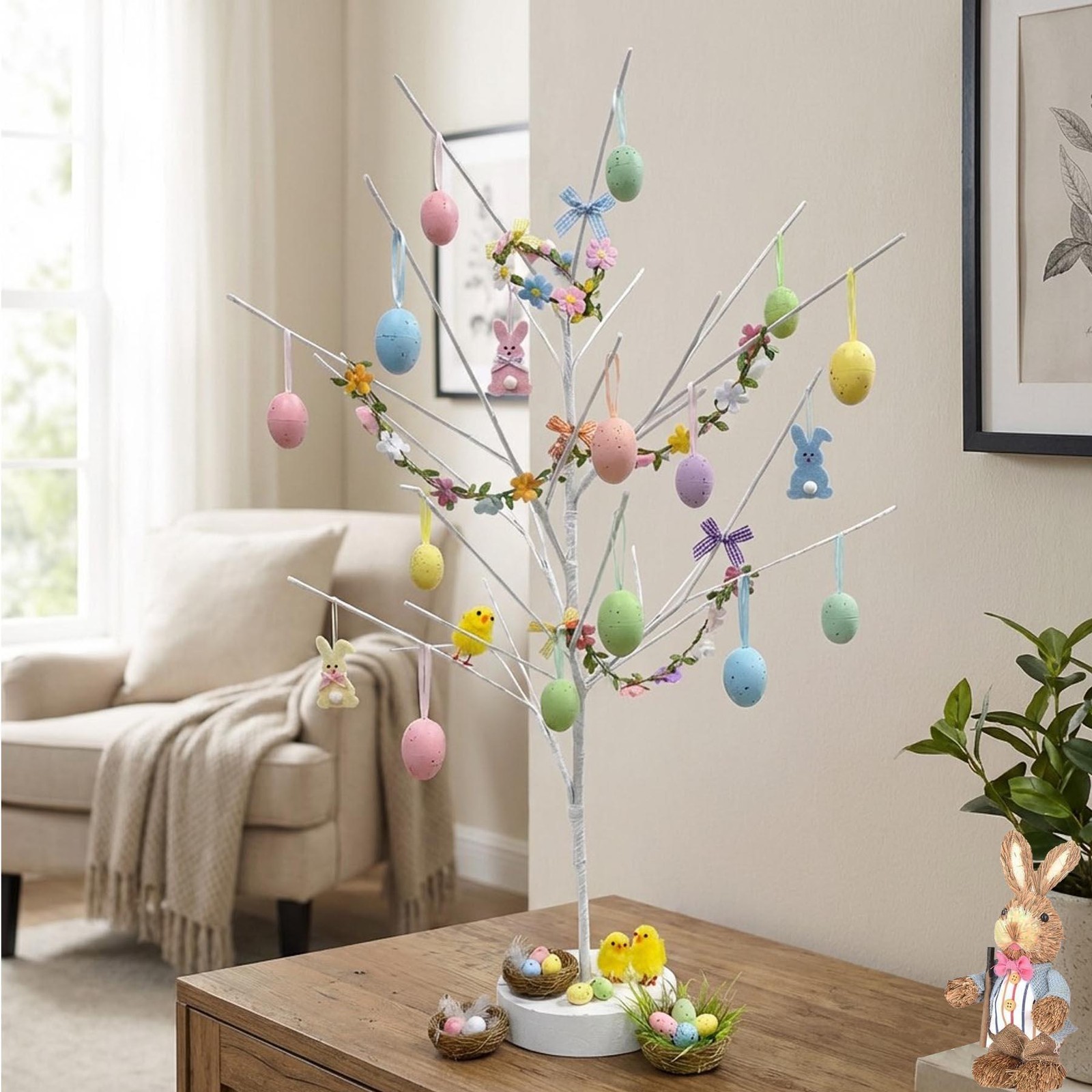 Easter White Twig Tree 53cm Room Decoration