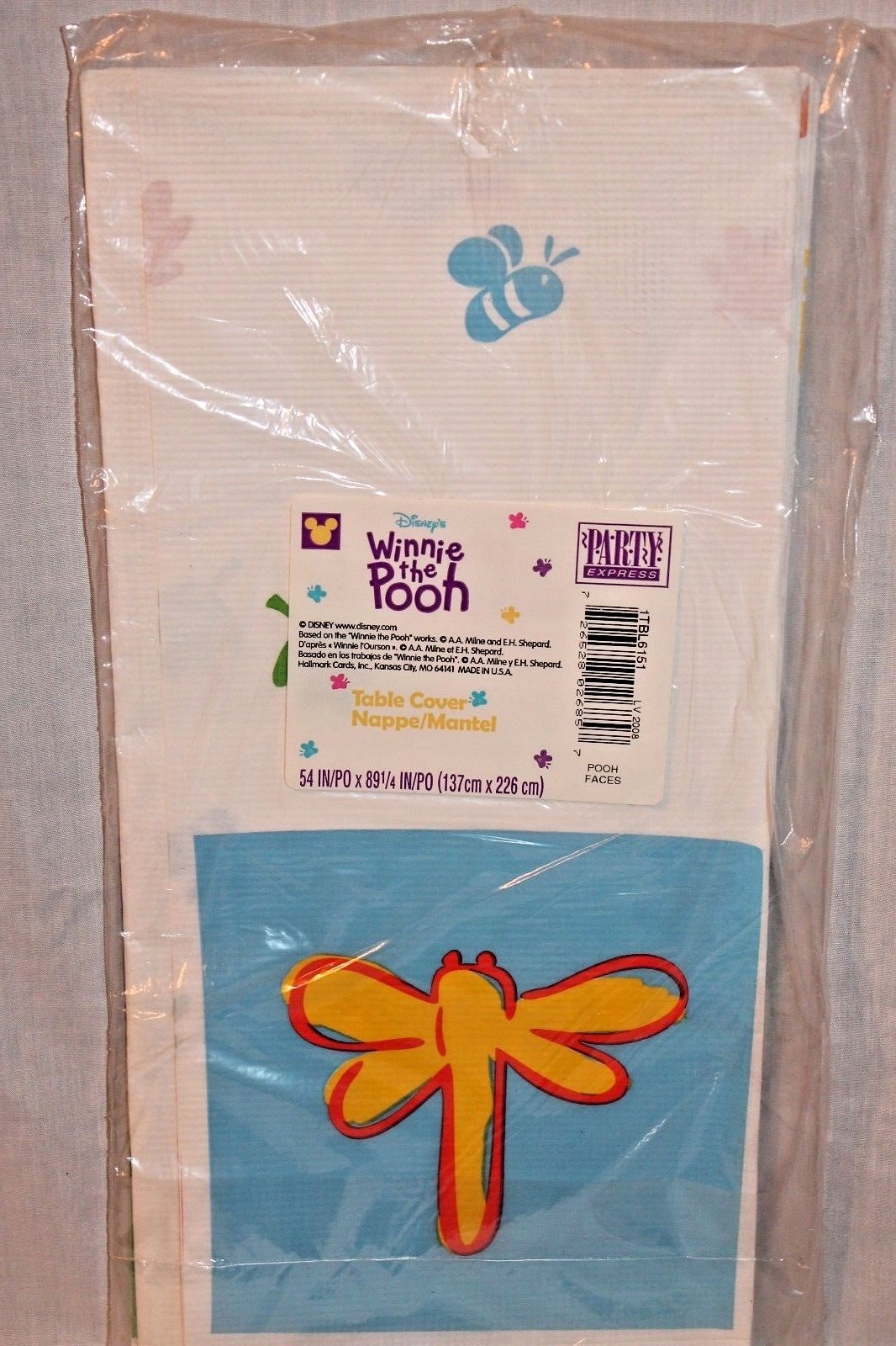 NEW IN PACKAGE WINNIE THE POOH FACES TABLECOVER PARTY SUPPLIES