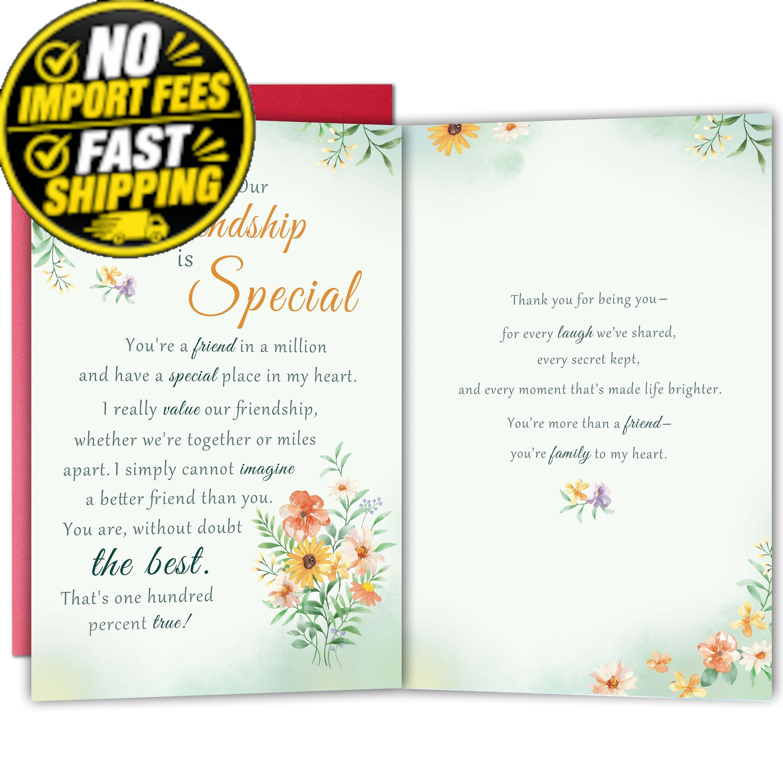 Bewoow Funny Best Friend Birthday Card for 8.1 x 5.3 inches, Special