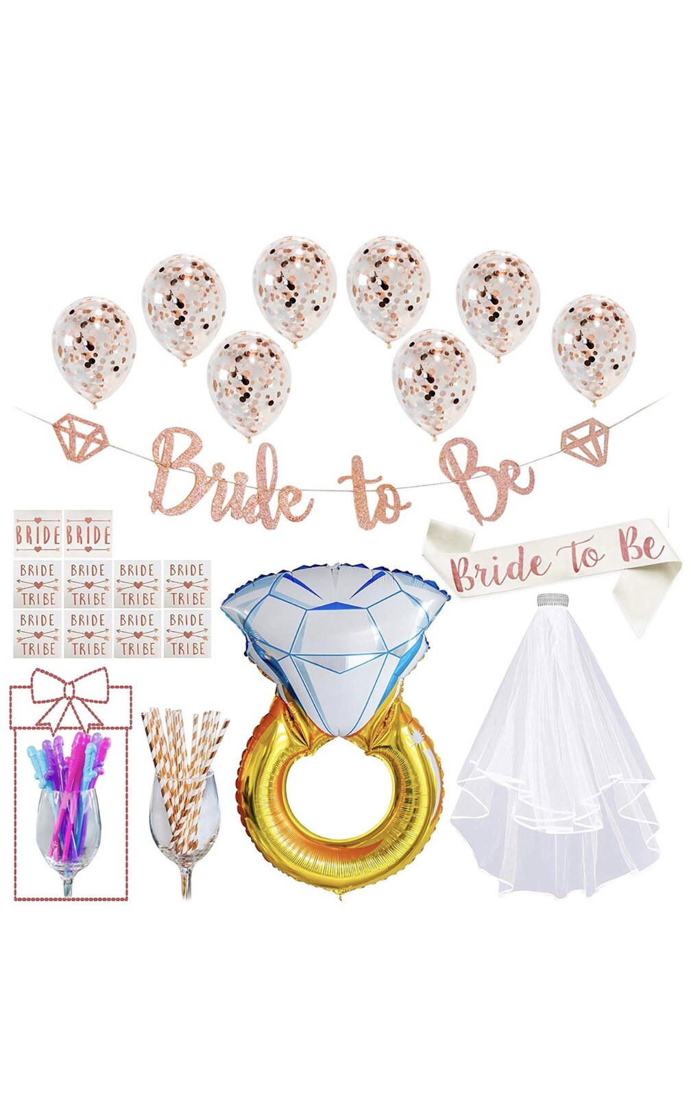 “Bride Tribe” Bachelorette Party Decorations with Bonus Naughty Gift