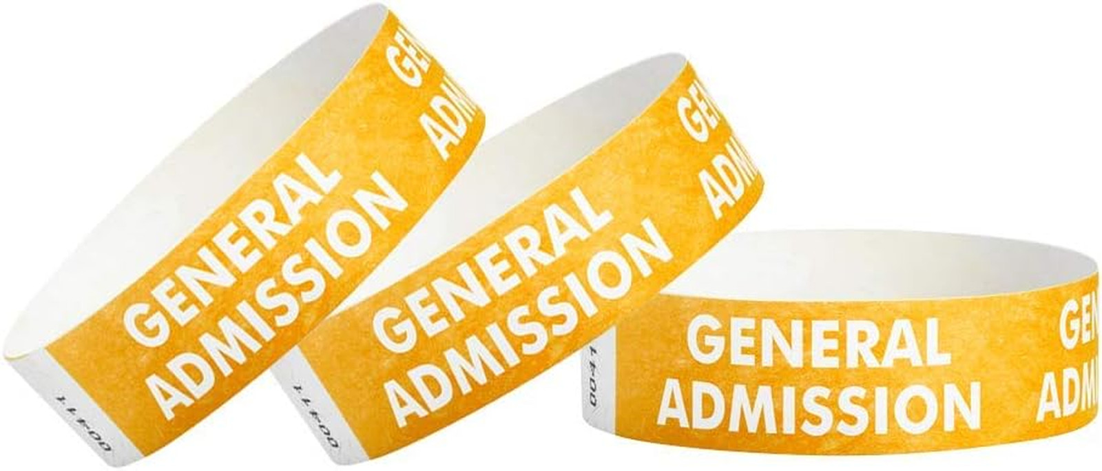 Wristco Gold General Admission Tyvek Wristbands for Events – 500 Count ¾” X 10”
