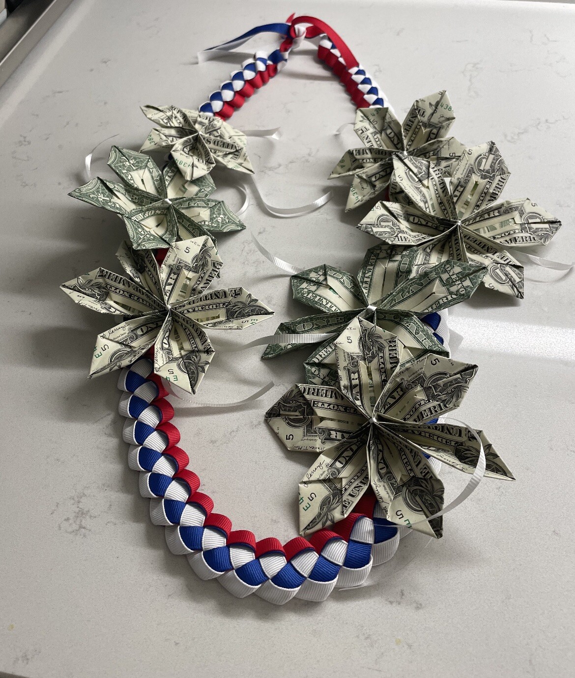 2024 Graduation Money Lei with school color ribbon