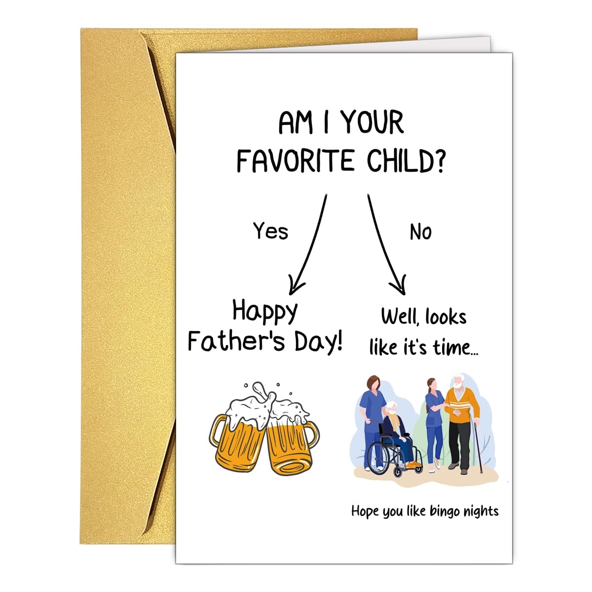 Bhiosng Funny Father’s Day Card for Dad Stepdad 5.3 inches x 8 inches, #3
