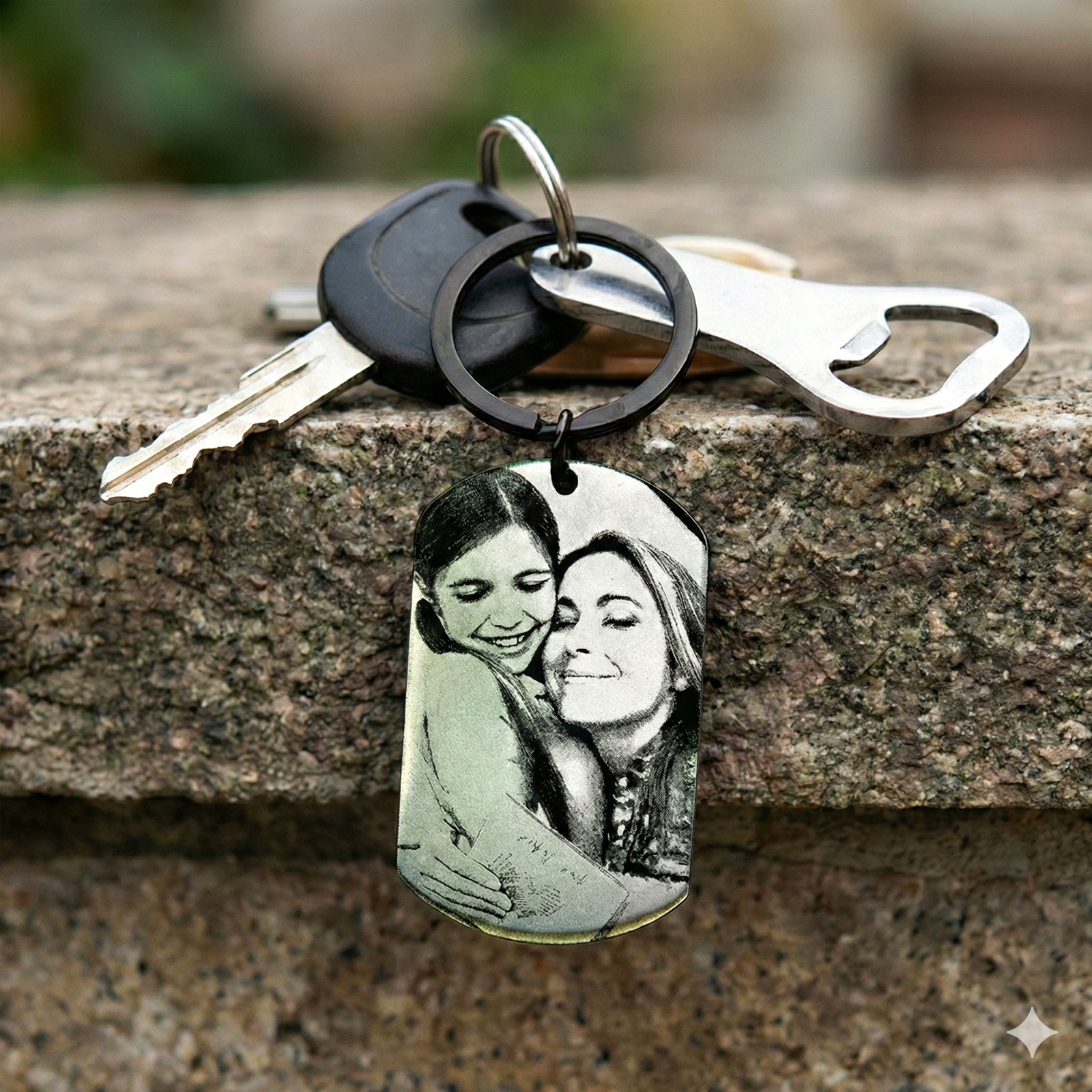 Personalised Engraved Keyring, Custom Photo Keychain Gift For Mum, Dad, Him, Her