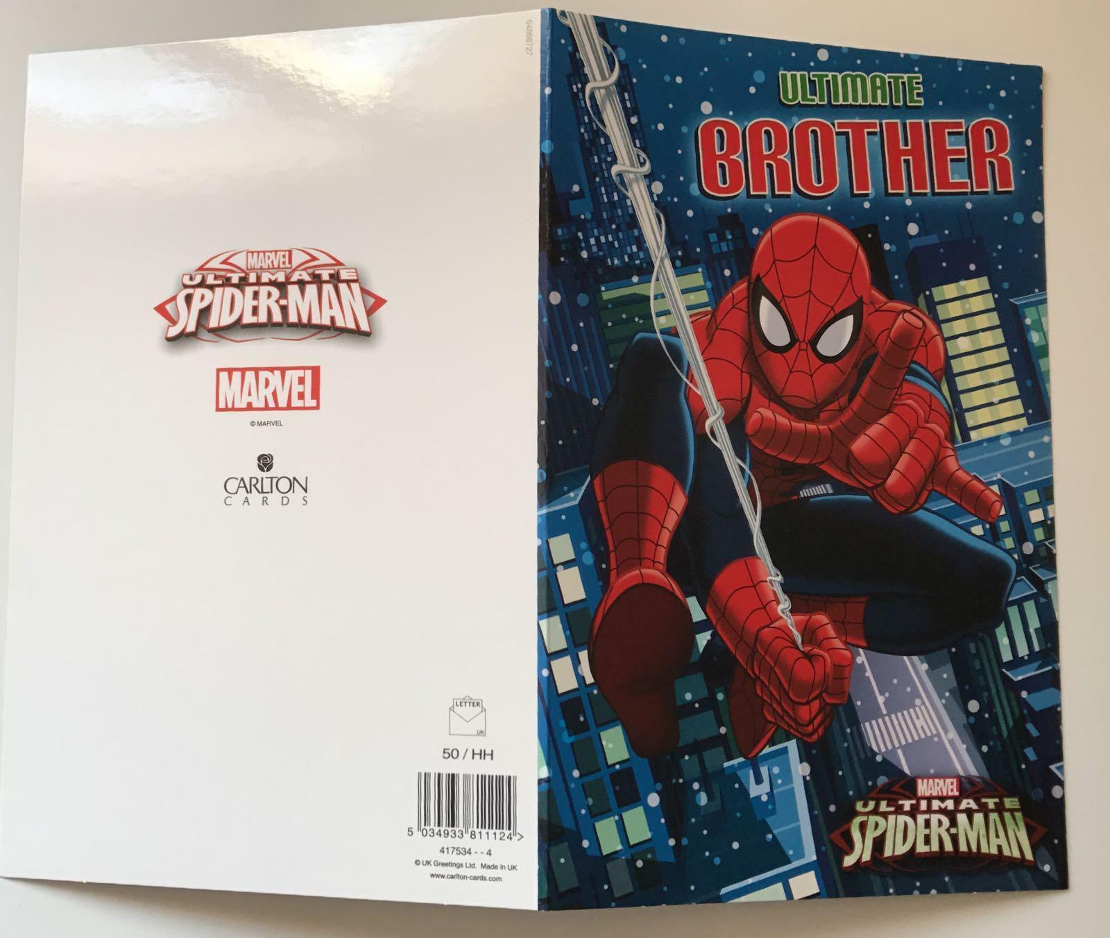 Brother – Marvel Ultimate Spiderman Christmas Uk Greetings Card – boy