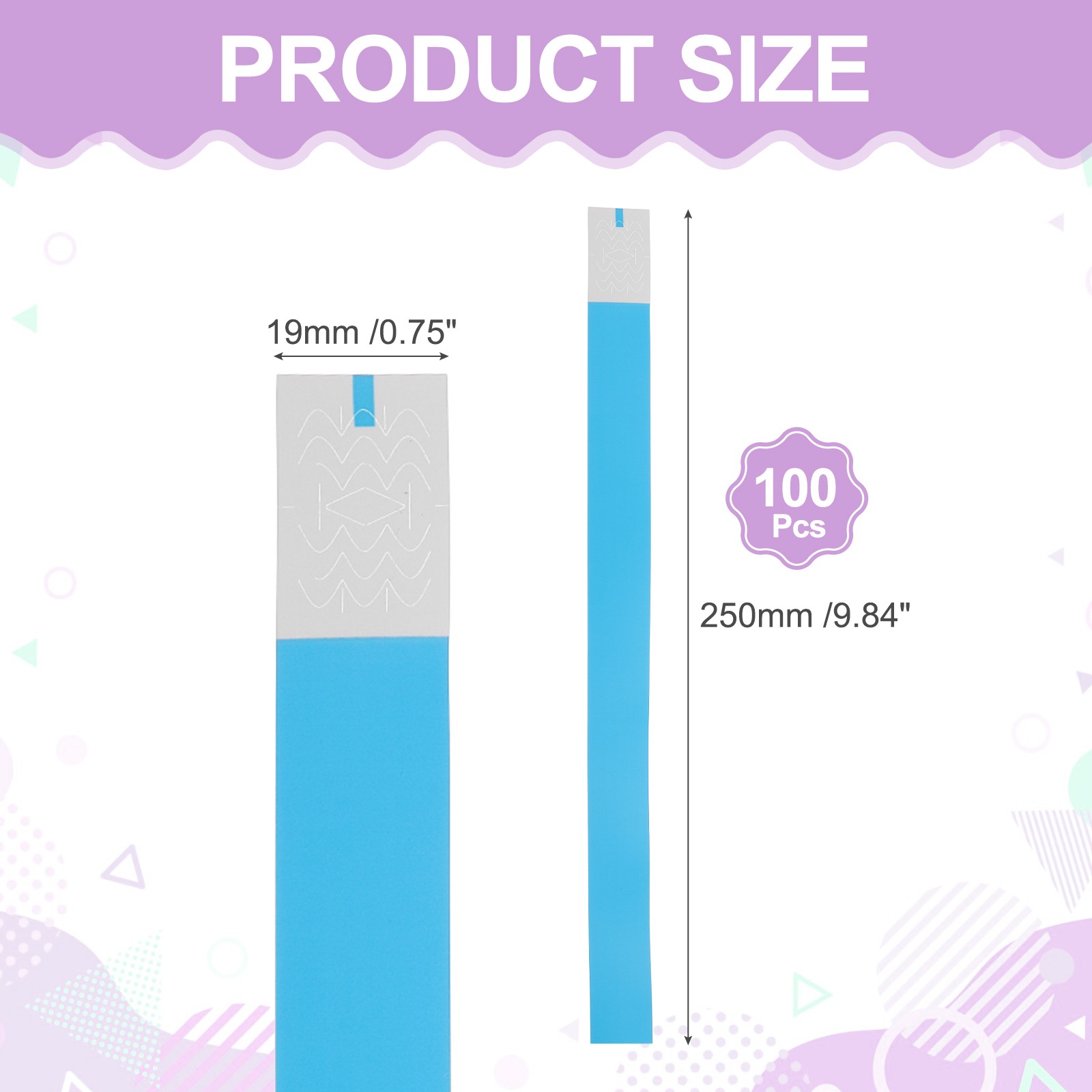 100Pcs Paper Wristbands for Events, Waterproof Hand Bands, Neon Blue
