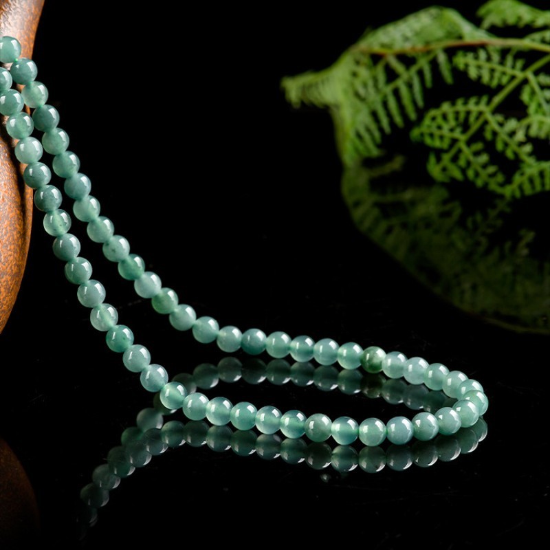 6mm Jadeite Round Bead Necklace Chain Healing Crystal Women Men Jewelry Gift 22″
