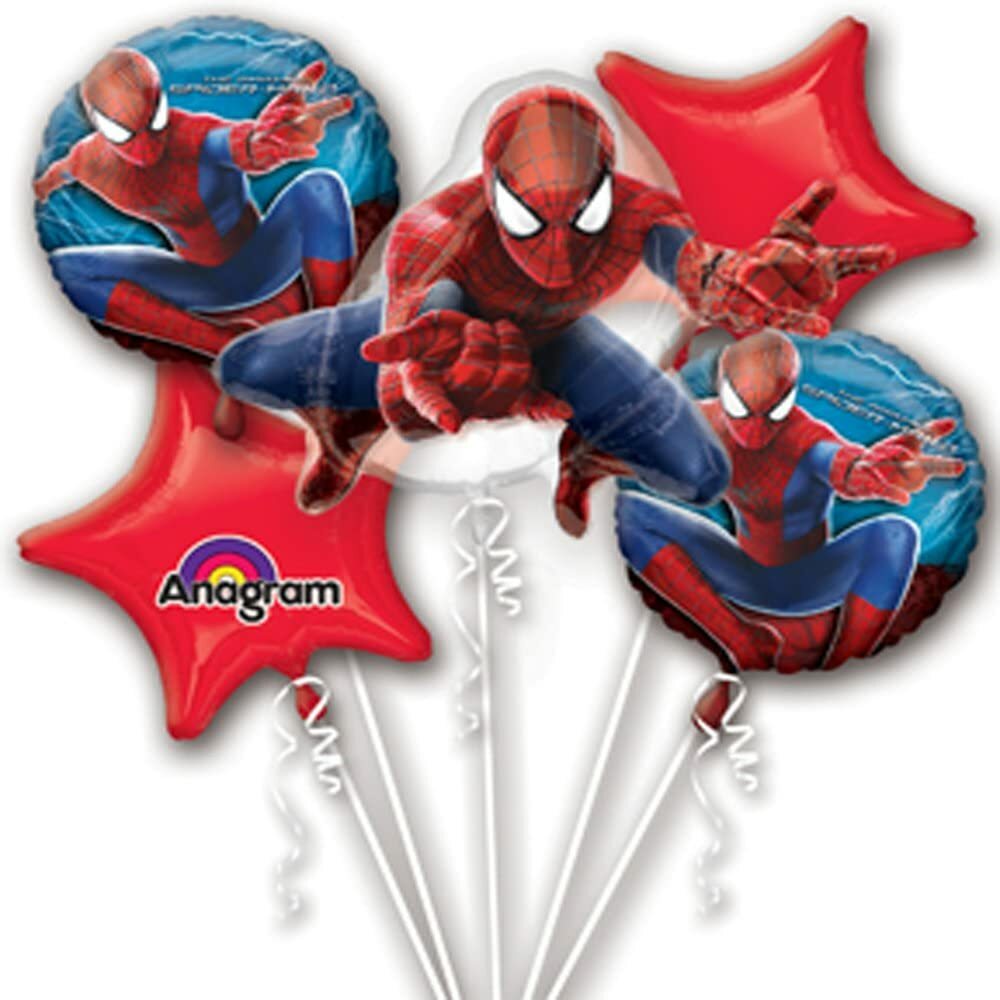 Anagram Spiderman Balloons Bouquet (5 Balloons) -NEW!!
