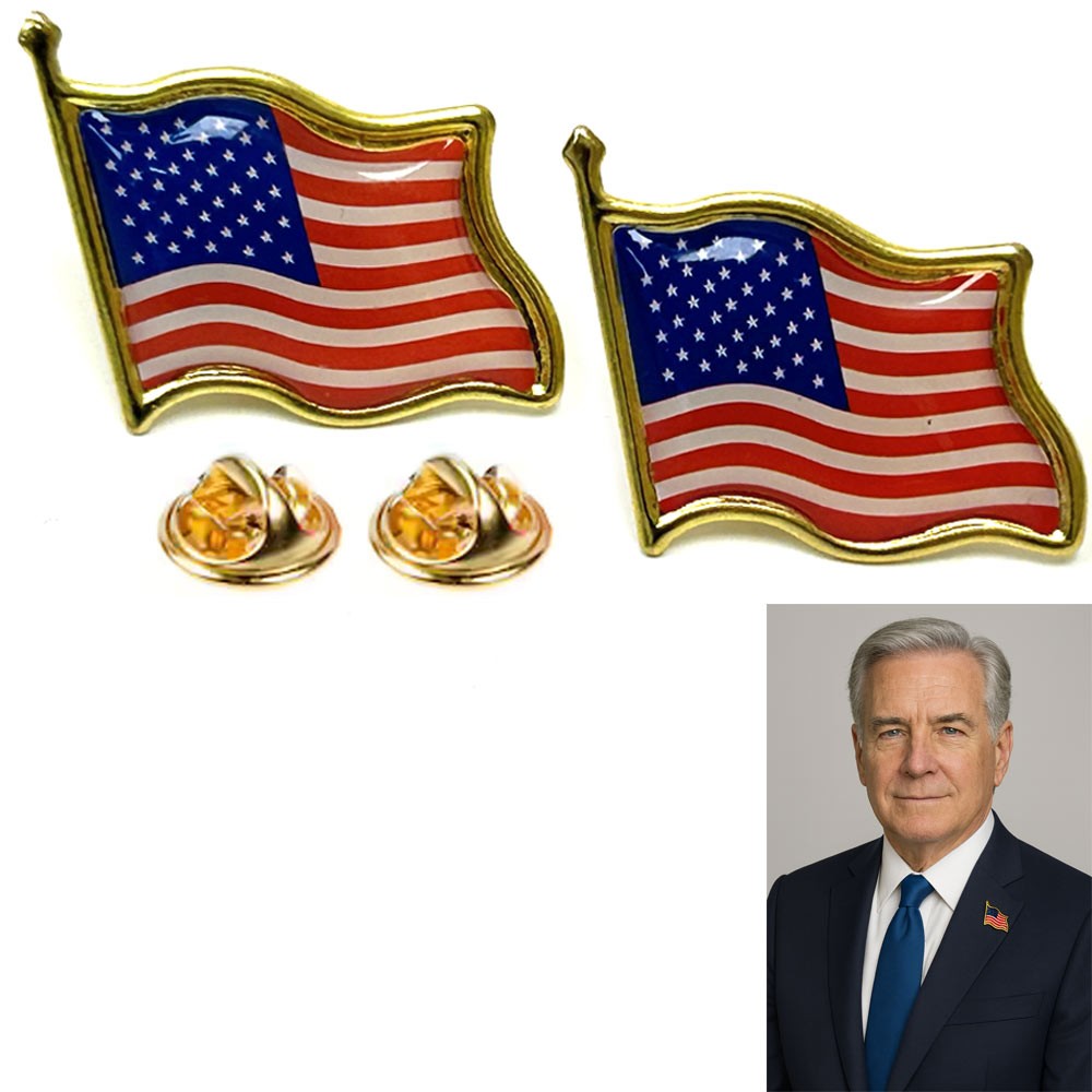 2pc American Flag Lapel Pin Hat Tie Tack Badge Pinback Vote Gold 7795735355572