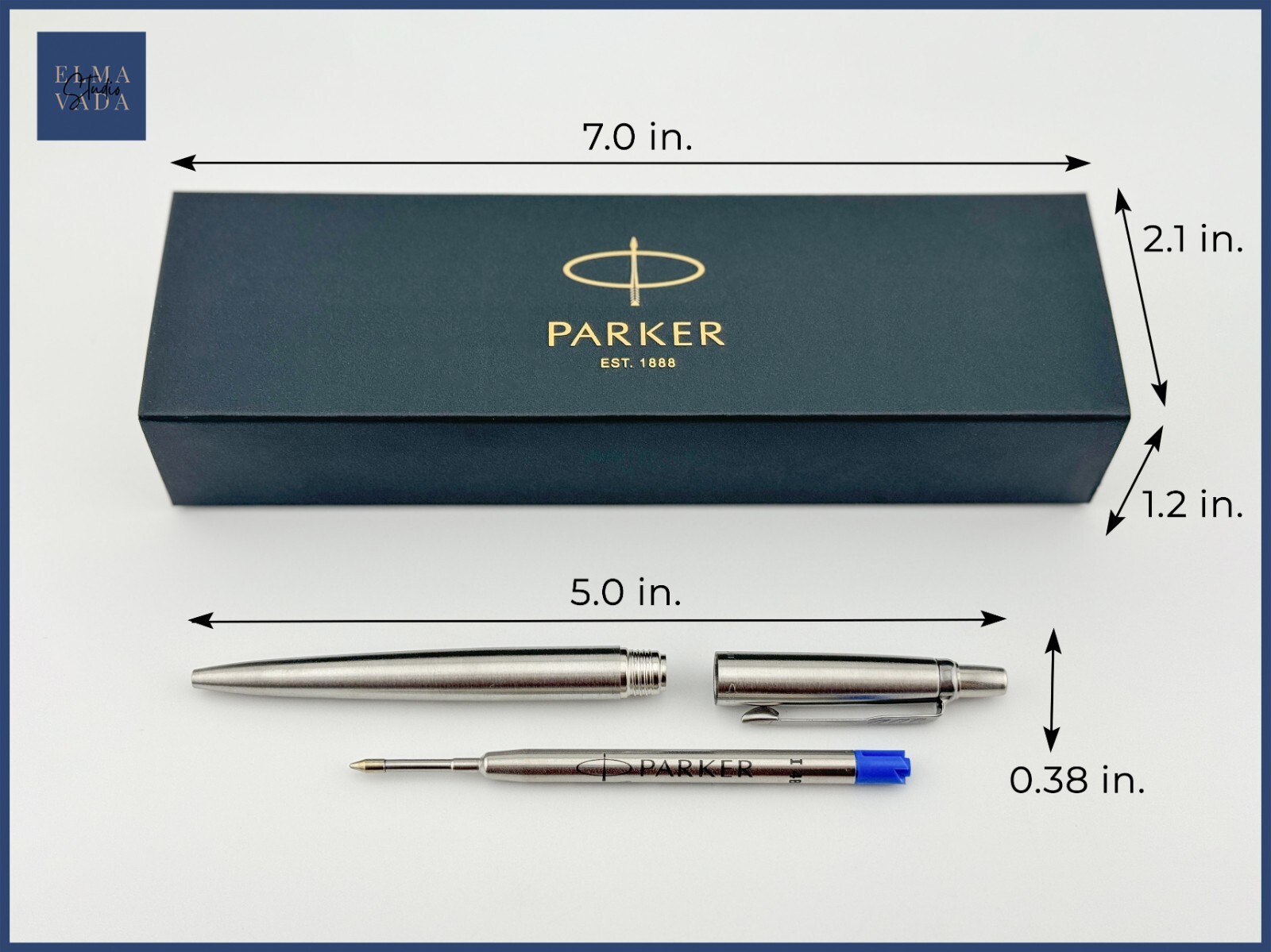 Personalized Engraved Parker IM Ballpoint Pen, Parker Gift Box, Black/Blue Ink