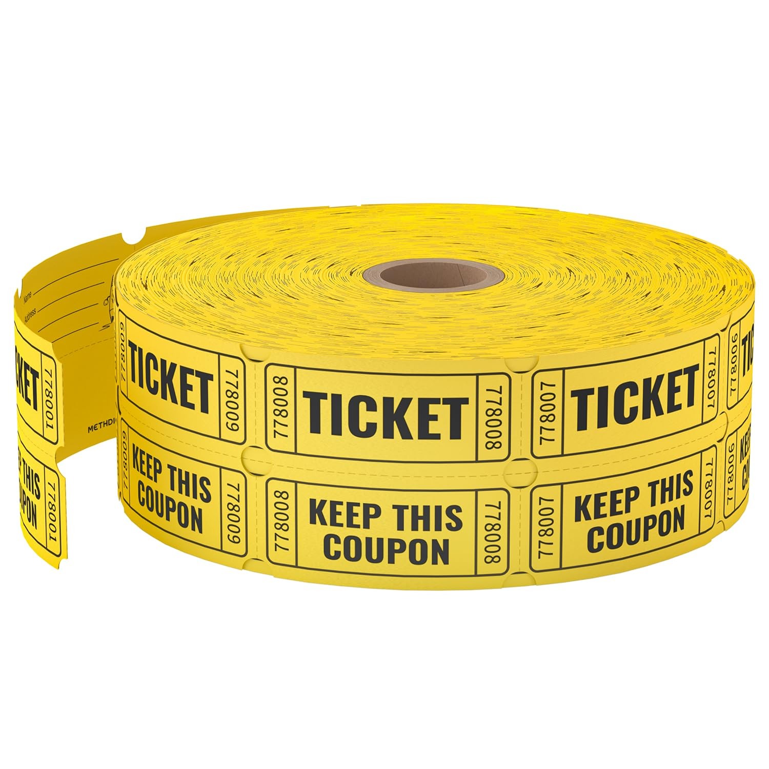 2000 Methdic Golden Raffle Tickets (4 Color Selection), Double Roll, Ticket f…
