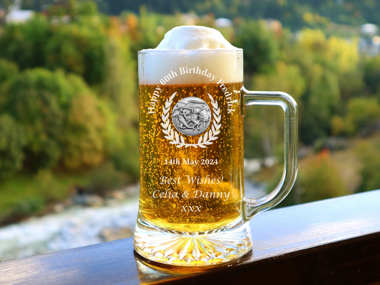 Horse Racing Engraved Birthday Gift Tankard 60th 70th Lager Ale Glass Beer Mug