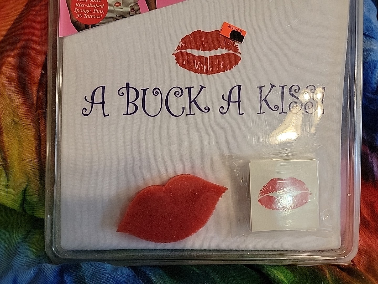 NIP “Buck A Kiss” Kit Bachelorette Party T-Shirt W/Tattoos Gag Gift Size OS