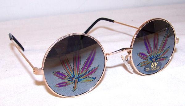 MIRROR REFLECTION POT LEAF SUNGLASSES sun248 new fun unisex glasses marijuana