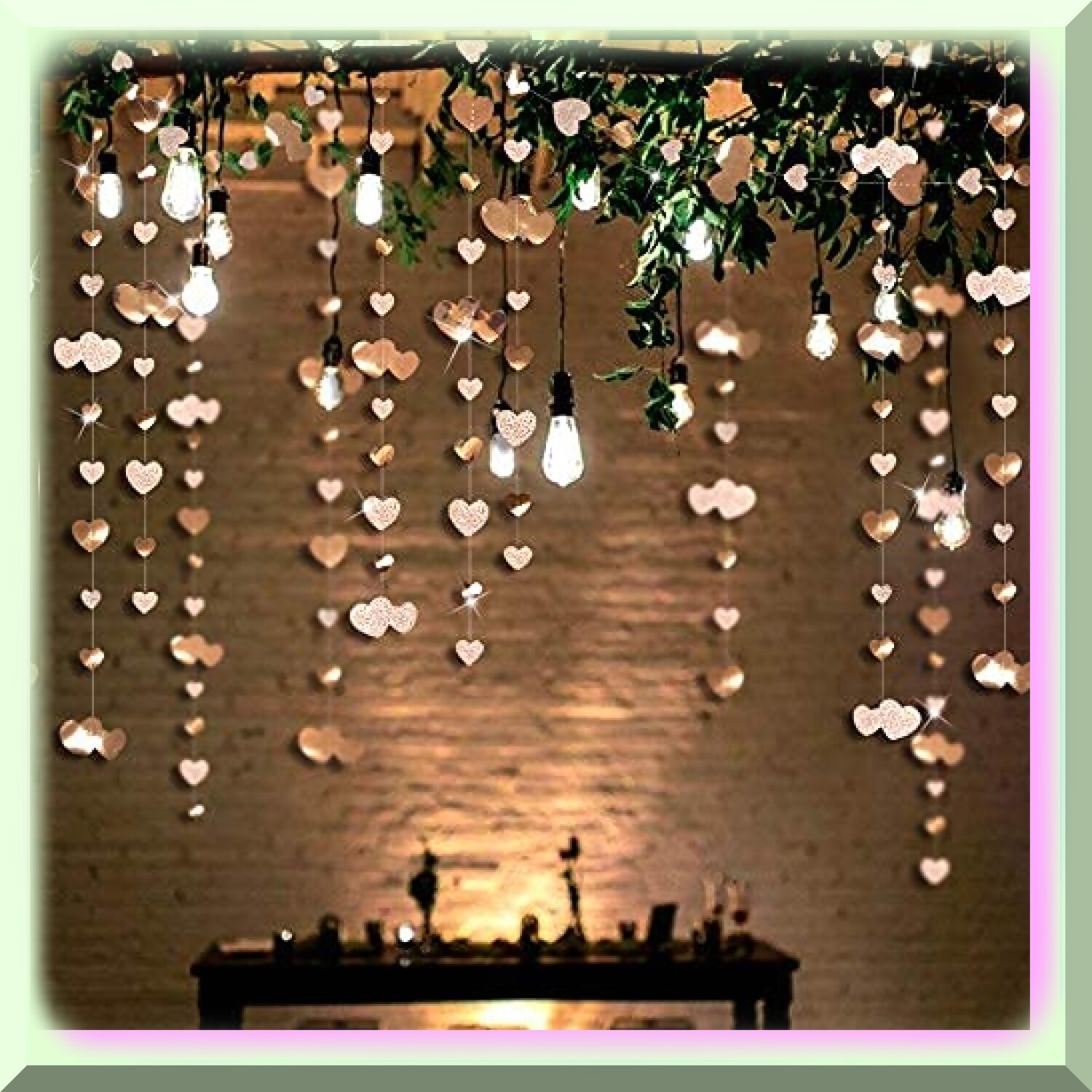 Champagne Gold Heart Garland Celebration Kit