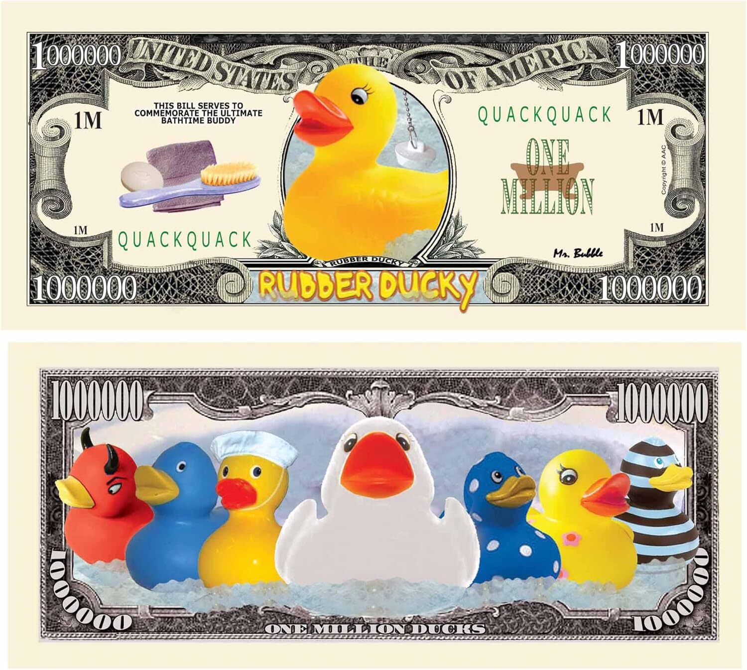 1000 TOTAL – Rubber Ducky Million Dollar Collectible Novelty Bills – Funny Money