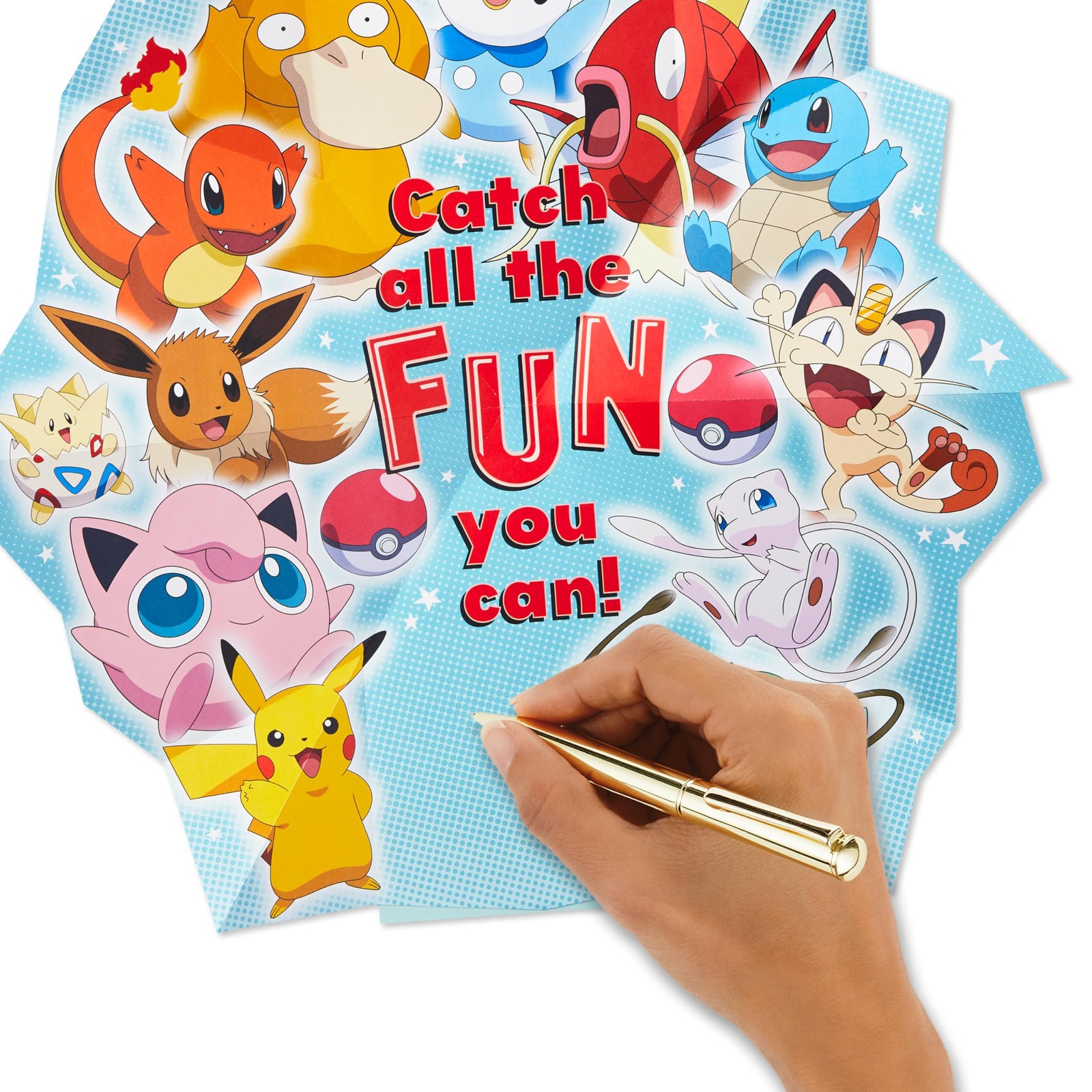 Hallmark 5.8 inches x 8.3 inches, Pikachu, Squirtle, Charmander, Bulbasaur