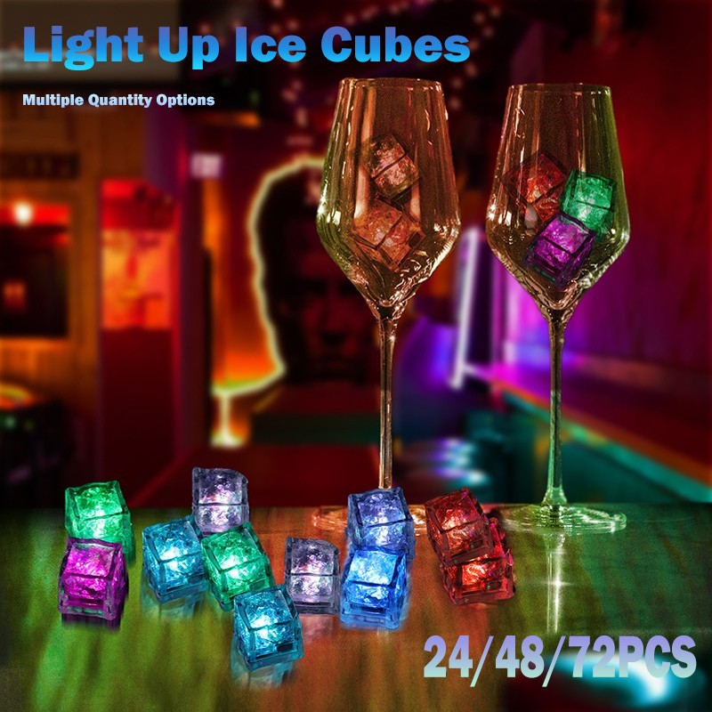 Waterproof LED Light Up Ice Cubes for Bar Wine Wedding Swimming Pool Decoration