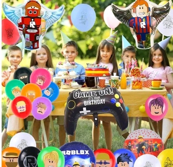 39Pcs Roblox Balloons 12” (32) Latex Birthday Party Decoration Supplies 7 Mylar