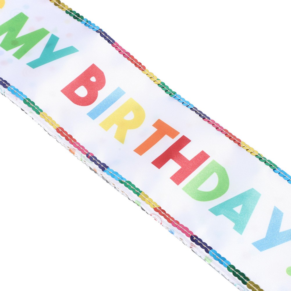 1 Set Colorful Birthday Headband and Sash Durable Zinc Alloy Party Decoration