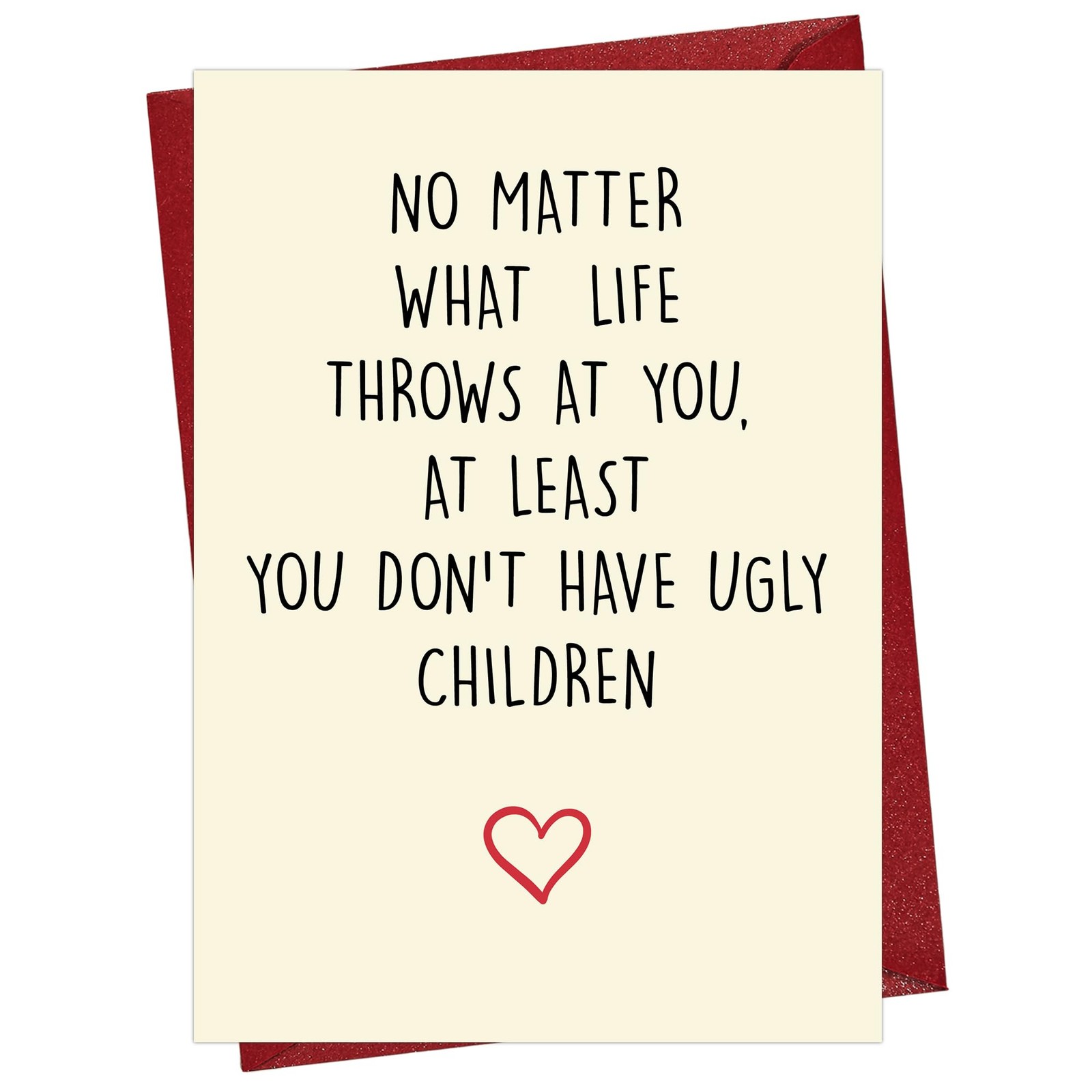 Cheerin Greeting Card with Envelope – Funny 8 inches x 5.3 inches, Warm White