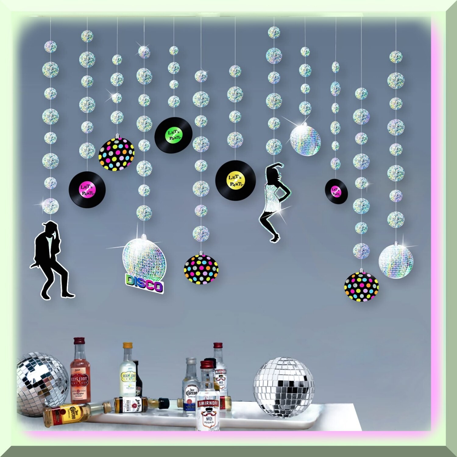 Euphoric Holo Ball Disco Garland 12 Decorations