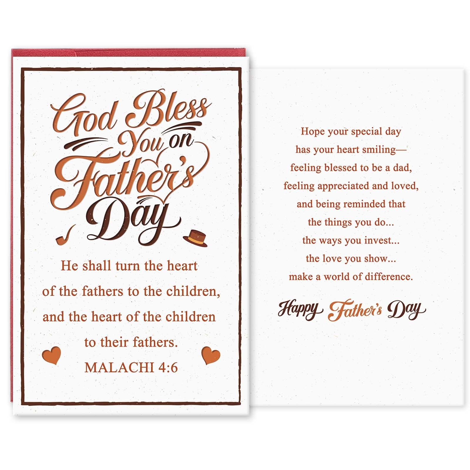hvdler Religious Father’s Day Card, Bible 8.3 inches by 5.3 inches,