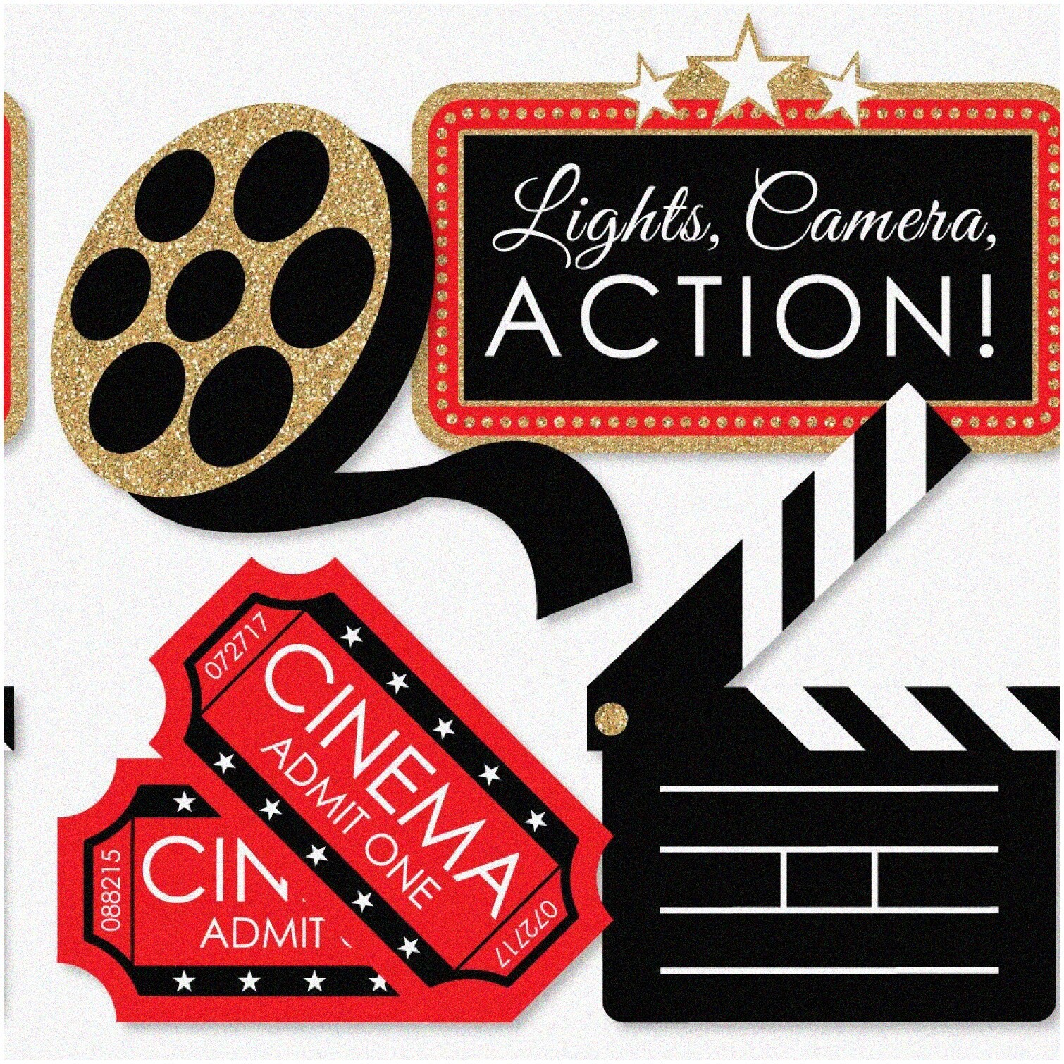 Movie Night Decorations with Red Carpet Cut Outs