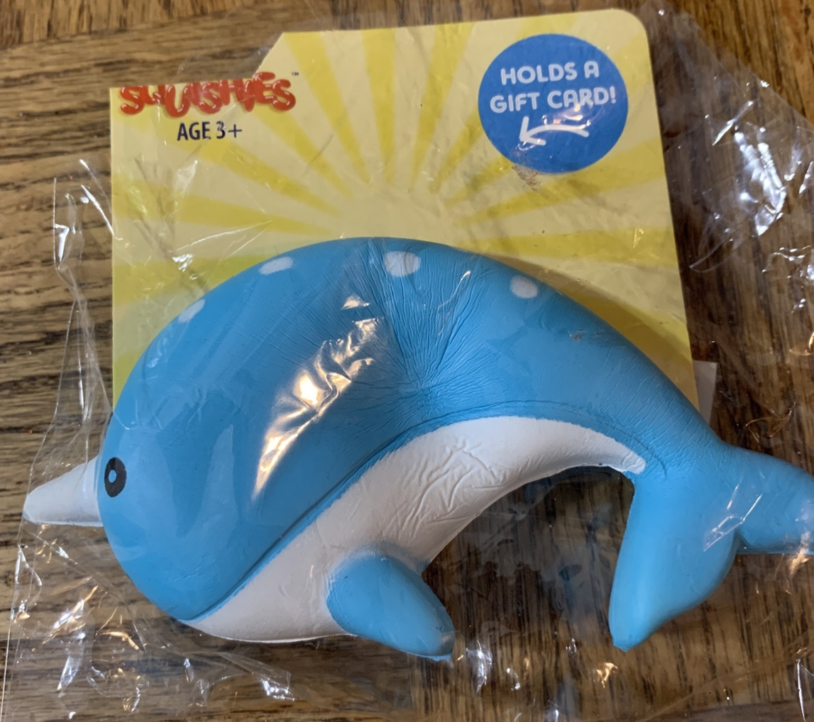 Squishies Soft 4.5″ Blue Narwhal Any Occasion Gift Card Holder