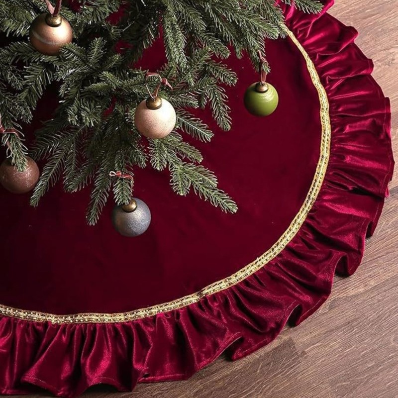 Christmas Tree Skirt 120cm/47inch Soft Cover for Indoor Display Use
