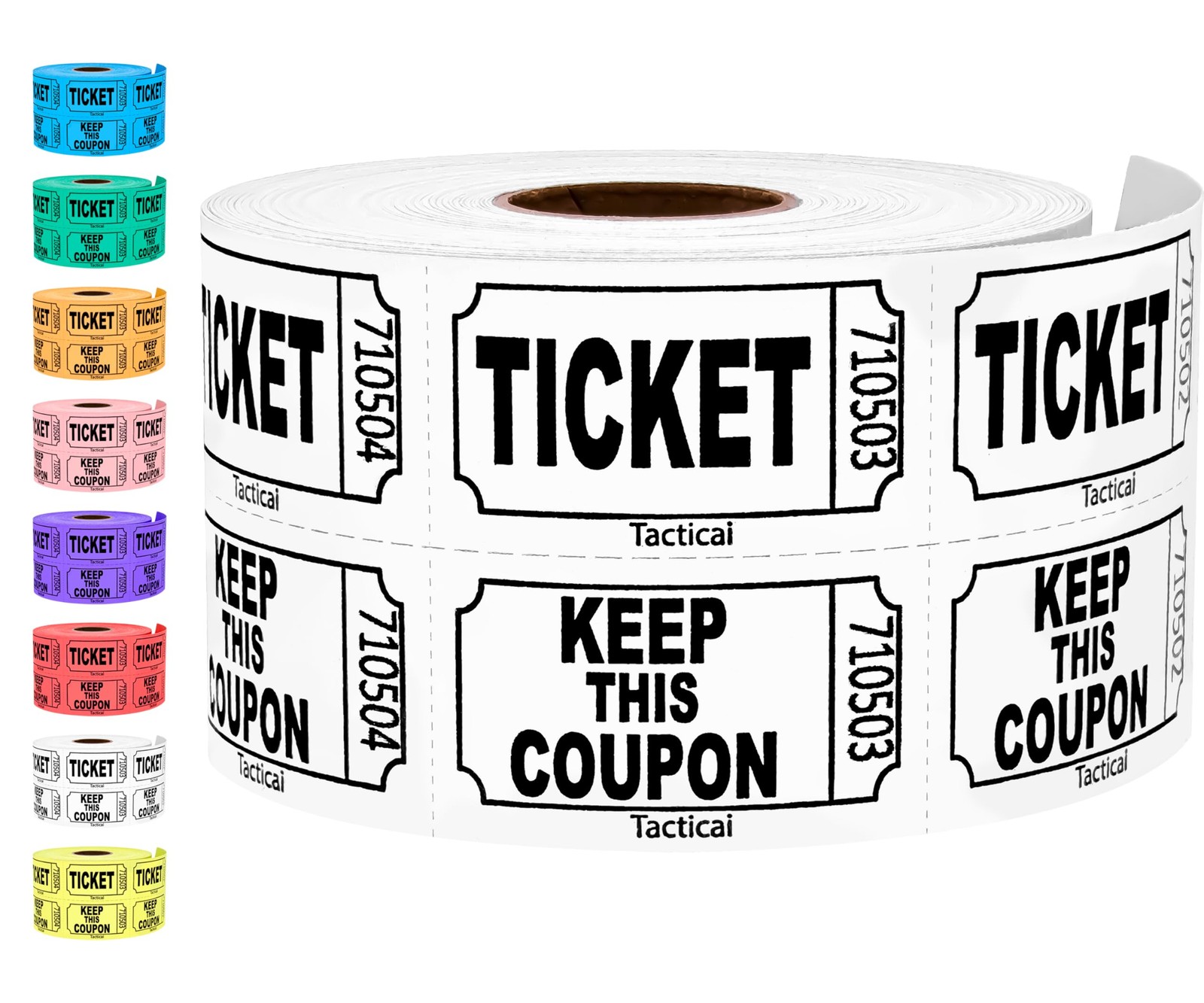 500 Raffle Tickets White Double Roll Events Entry Class Reward Fundraiser Prize