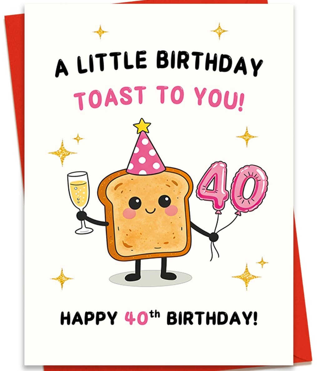 haskerty 40th Birthday Card for Women, Happy Gift, BK-038
