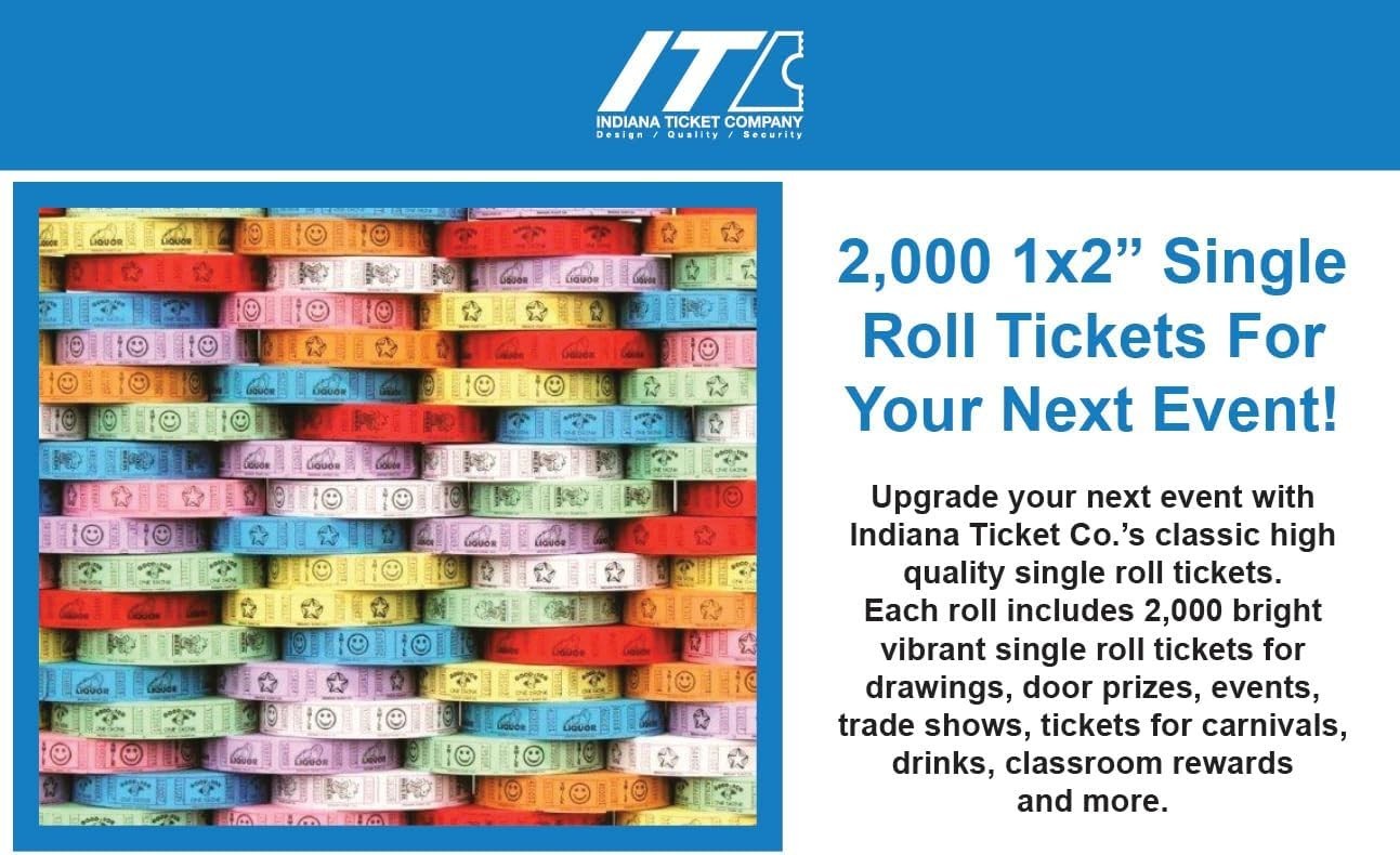 Versatile 2000 Count Raffle Tickets – Ideal for Fundraising, Prizes, & Classes