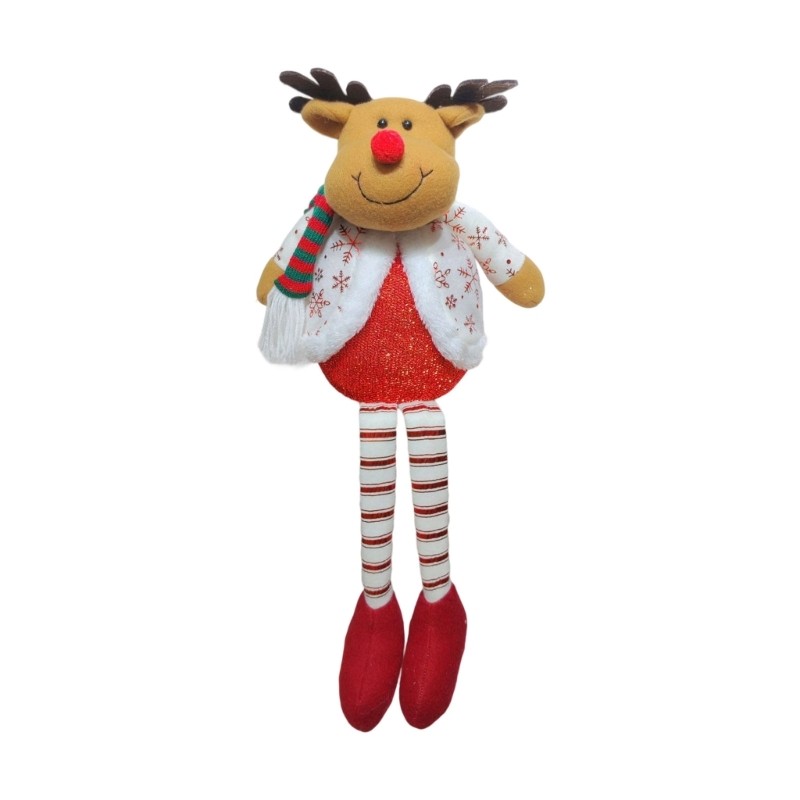 Plush Doll Christmas Decoration Sitting Santa Reindeer Snowman Plush Figures